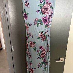 Free People Carmel Midi Dress in Blue Floral